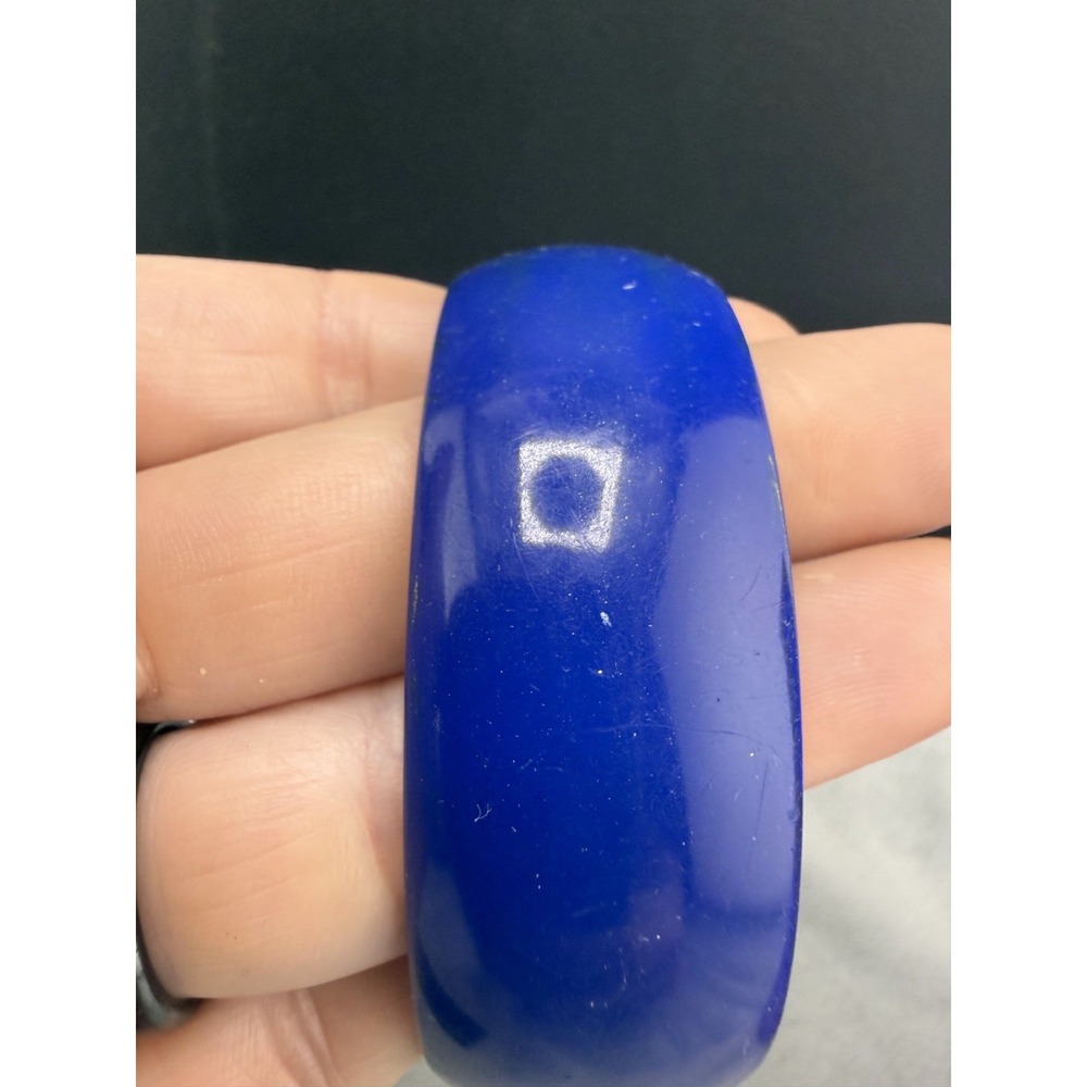 Vintage Bangle Bracelet Blue Acrylic Size 8.5"